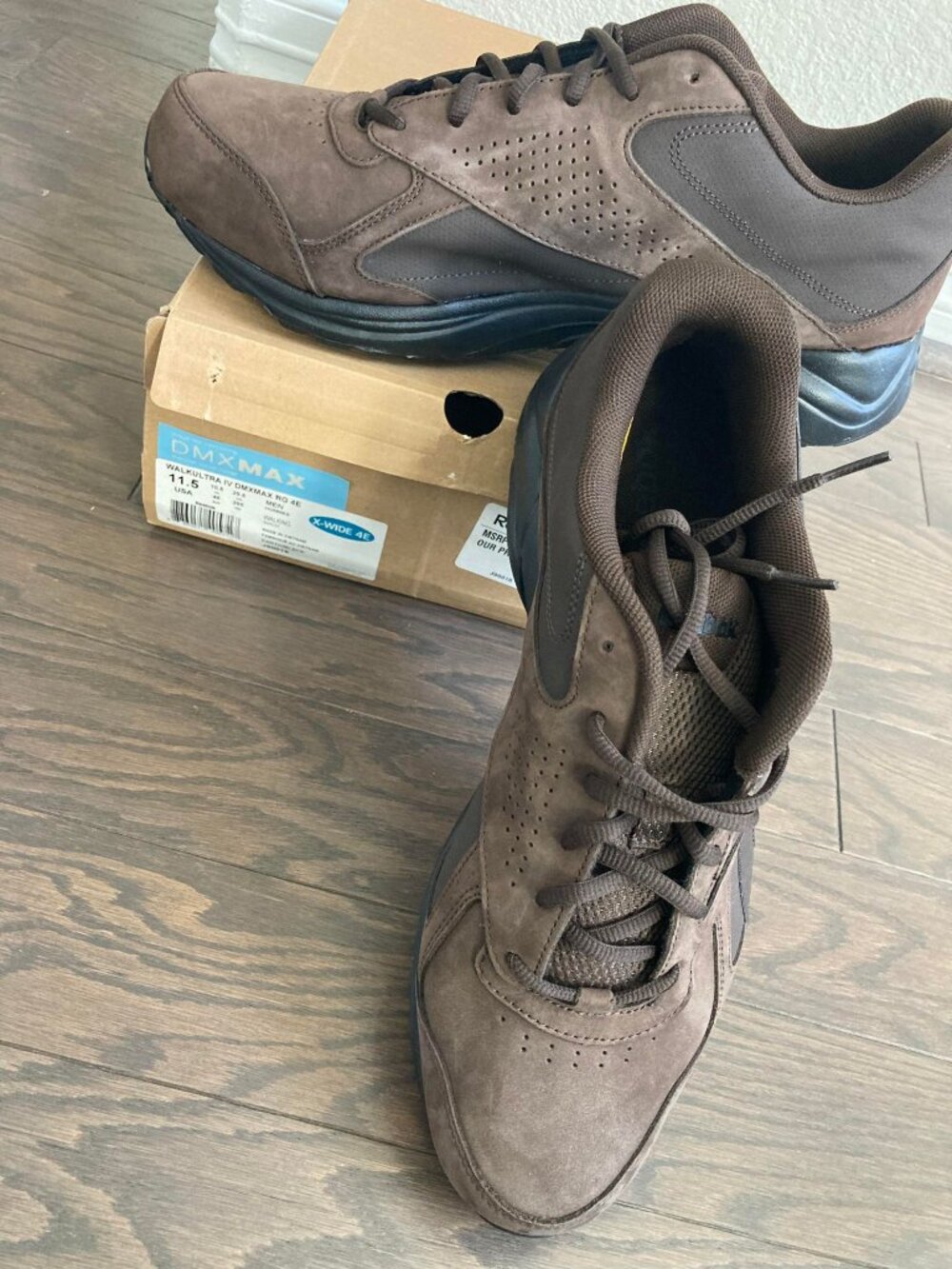 Reebok Walk Shoe Ultra IV DMX Max X-Wide 4E Brown Men 11.5 USA